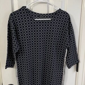 Navy Circle Pattern Blouse